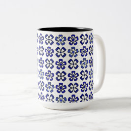 Taza Bicolor Serenidad de las flores azules