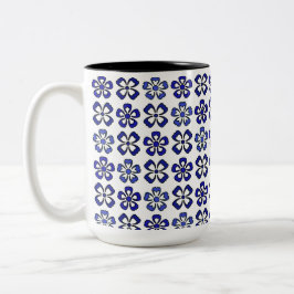 Taza Bicolor Serenidad de las flores azules