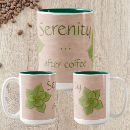 Taza Bicolor Serenidad Después Del Café Echeveria Suculento