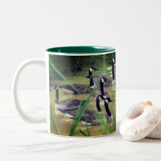Taza Bicolor Serenidad Oculta Canadá Geese Personalizado