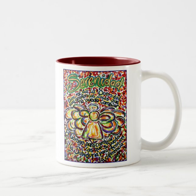 Taza Bicolor Serenity Prayer Angel Mug (Derecha)
