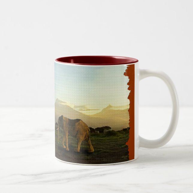 Taza Bicolor Serie de elefantes africanos (Derecha)
