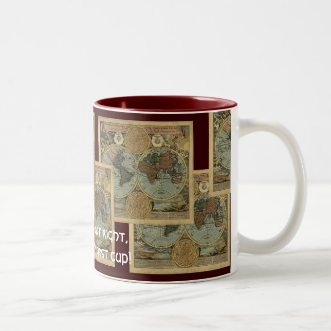Taza Bicolor Serie de mapas antiguos (Derecha)