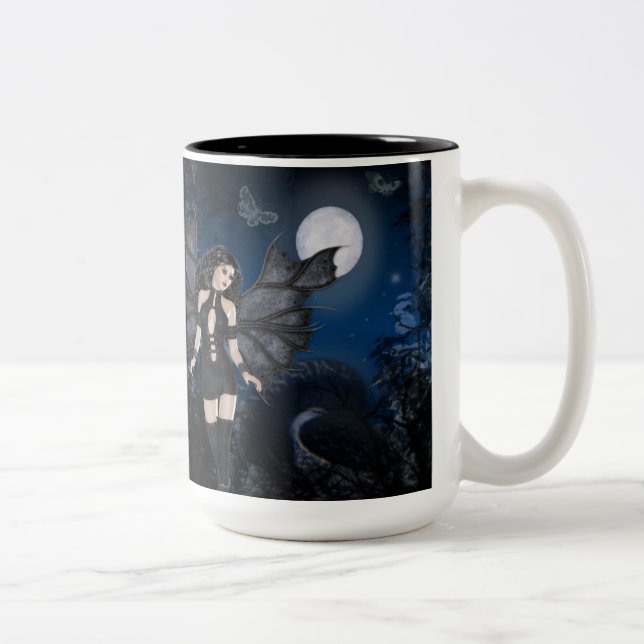 Taza Bicolor Serie nocturna Ángel Oscuro y Oscuro (Derecha)