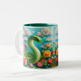 Taza Bicolor Serpiente verde de Año Nuevo chino 2025 2TM3