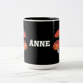 Taza Bicolor Setas rojas