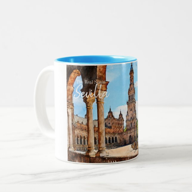 Taza Bicolor Sevilla Plaza de España (Anverso izquierdo)