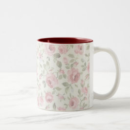 Taza Bicolor Shabby Sweet Petite Pink Roses Mug