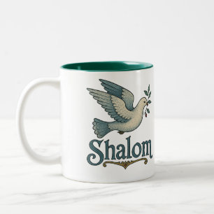 Taza Bicolor Shalom Paloma Paz Tierra