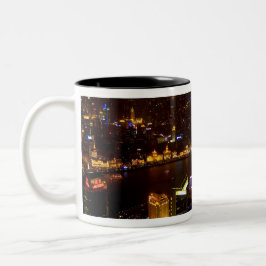 Taza Bicolor Shanghái China maravilloso horizonte con moderno