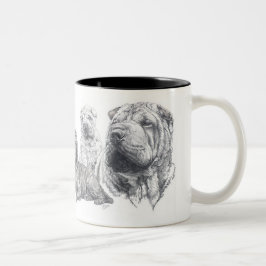 Taza Bicolor Shar Pei chino