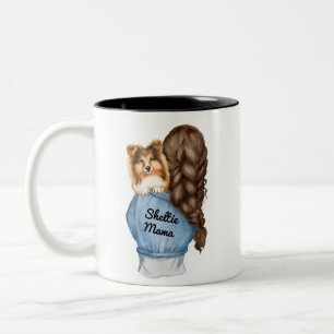Taza Bicolor Sheltie Mama Dk Brown con Sable Shetland Sheepdog
