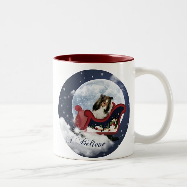 Taza Bicolor Sheltie, Navidades mágicos (Derecha)