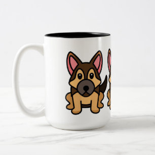 Taza Bicolor shepherrd kawaii negro y personalizado de tan