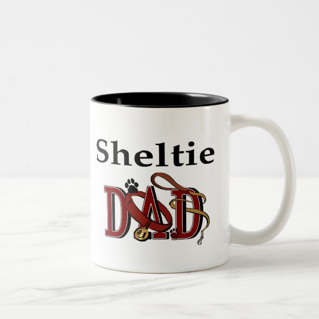 Taza Bicolor Shetland Sheepdog Dad Mug (Derecha)