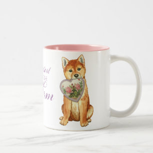 Taza Bicolor Shiba Inu Heart Mom
