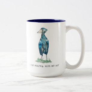 Taza Bicolor Shoebill Stork Afirmaciones De Dos Tones De Café 
