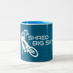 Taza Bicolor Shred Big Sky Montana Mountain Bicicleta