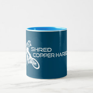 Taza Bicolor Shred Copper Harbour Michigan Mountain Bicicleta