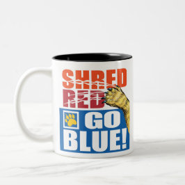 Taza Bicolor Shred Red Go Blue mug ¡Toma un sorbo y apoya!