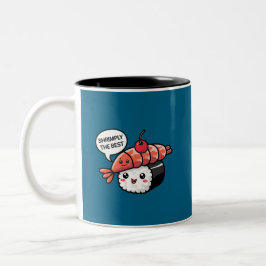 Taza Bicolor shrimply el mejor sushi kawaii
