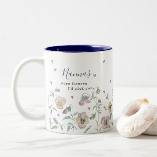 Taza Bicolor Si las nanas fueran flores te escogería   Abuela