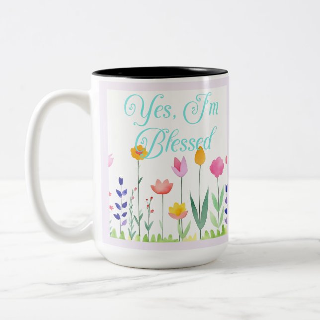 Taza Bicolor Sí, soy bendito (Izquierda)