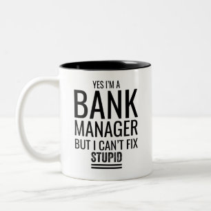 Taza Bicolor Sí, soy un gerente de banco, pero no puedo arregla