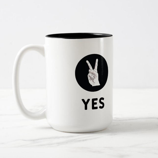 Taza Bicolor Sí tazón de café de dos tonos (Izquierda)