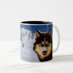 Taza Bicolor Siberian Husky Coffee Mug