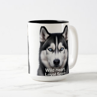 Taza Bicolor Siberian Husky Wild Heart Loyal Spirit Two-Tone Mu