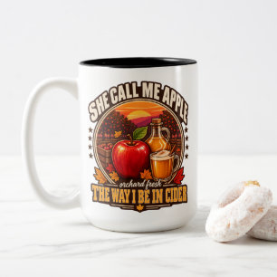 Taza Bicolor Sidra de manzana Me llama manzana La forma en que