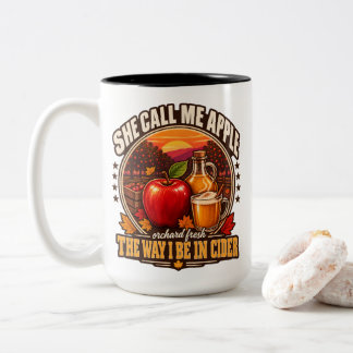 Taza Bicolor Sidra de manzana Me llama manzana La forma en que