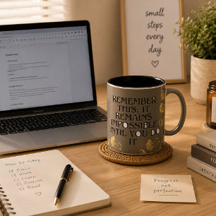 Taza Bicolor Siempre parece imposible HASTA que lo haces .motiv