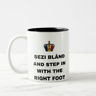 TAZA BICOLOR SIÉNTATE CON GRACIA Y COMIENZA CON EL PIE DERECHO