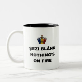 TAZA BICOLOR SIÉNTATE TRANQUILO, NO HAY INCENDIOS