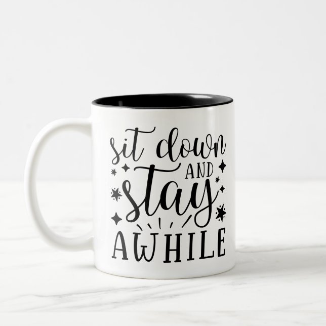 Taza Bicolor Siéntese y manténgase tranquilo (Izquierda)