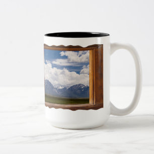 Taza Bicolor Sierra Nevada a través de la ventana de la cabaña 