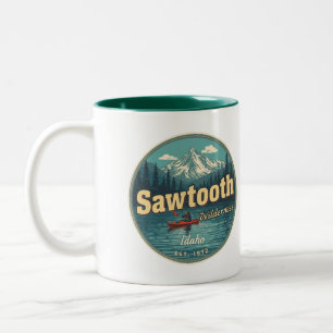 Taza Bicolor Sierra Sawtooth Idaho Montaña Senderismo Alpino