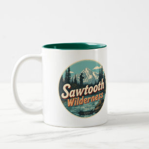 Taza Bicolor Sierra Sawtooth Idaho Montaña Senderismo Alpino