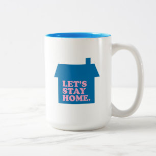 Taza Bicolor Sigamos en casa azul