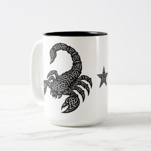 Taza Bicolor Sigilo de Escorpio — Tatuaje de Zodiaco Mítico