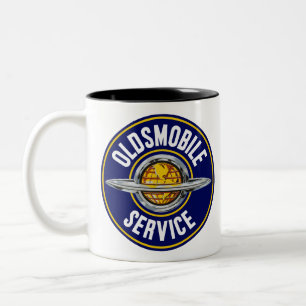 Taza Bicolor Signo de época del servicio móvil.