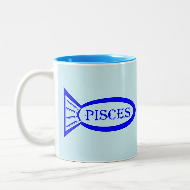 Taza Bicolor Signo de estrella de Pisces Fish Mug (Izquierda)