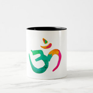 Taza Bicolor Signo de OM colorido