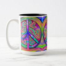 Signo de paz Colores de Guay de 15 oz Mug