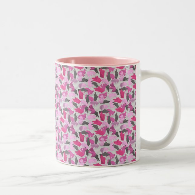 Taza Bicolor Silhouette Animal Camouflage Pink (Derecha)