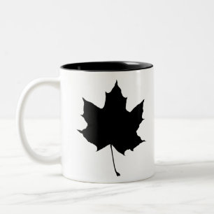 Taza Bicolor Silhouette de una hoja de arce