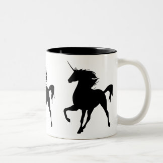 Taza Bicolor Silhouette Mug de Unicornio Negro