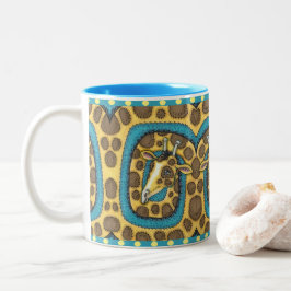 TAZA BICOLOR SILLY GIRAFFE LARGO CUELLO Y PUNTOS, FUNNY FOLLETO